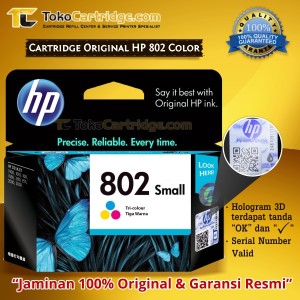 Tinta Cartridge Hp 802 Color Original Tokopedia