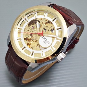 Jam Tangan Automatic Tissot 1853 Skeleton Leather Black Hargajam Harga Jam Matic Otomatis Tokopedia