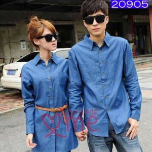 Baju Kemeja Dress Couple Denim Vans Tokopedia