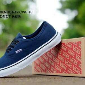 Sepatu Pria Wanita Vans Authentic Casual Navy Tokopedia