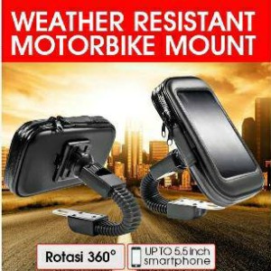Holder Motor Sepeda Waterproof Max Hp 5 5 Inch Holder Waterproof Holder Anti Air Tokopedia