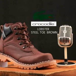 Sepatu Boots Pria Crocodile Boot Safety Ujung Besi Kulit Tokopedia