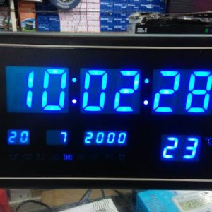 Jam Dinding Digital Led Ay 3020 Biru Tokopedia