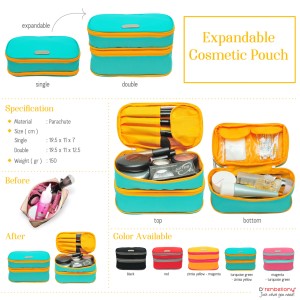Expandable Cosmetics Pouch Organizer Ecp Drenbellony Tas Kosmetik Tokopedia