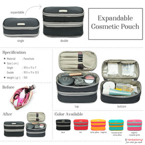 Expandable Cosmetics Pouch Ecp Black Dompet Kosmetik Asli Tokopedia