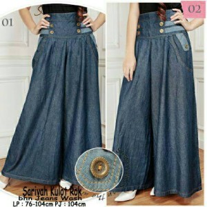 Celana Kulot Panjang Jeans Polos Tokopedia