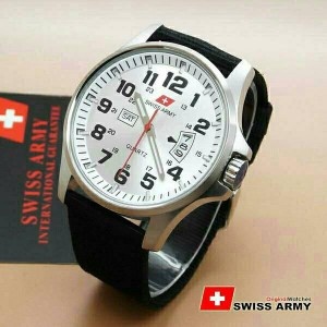 Original Swiss Army 2855m White Canvas 1 Year Guaranted Dte 8 Tokopedia