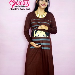 Baju Hamil Gamis Maxi Dress Unik Baby Peeking 2 Momoty Tokopedia