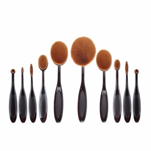 Kuas Make Up Kosmetik Wajah 12 Set Case Kulit Ungu Tokopedia