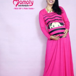 Baju Hamil Gamis Maxi Dress Unik Baby Peeking 2 Momoty Tokopedia