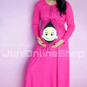 Baju Hamil Gamis Maxi Dress Unik Baby Peeking 2 Momoty Tokopedia