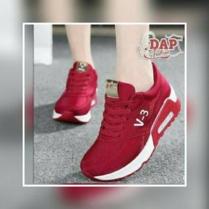Sepatu Wanita V3 Merah Airmax Sepatu Cewek Olahraga Sport Jogging Lari Senam Tokopedia