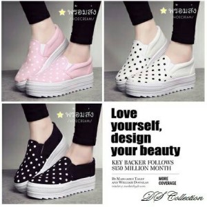 Sepatu Wanita Kets Polkadot Tokopedia