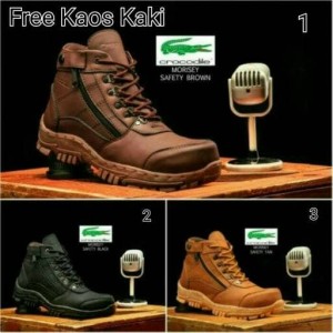 Sepatu Boots Pria Crocodile Boot Safety Ujung Besi Kulit Tokopedia