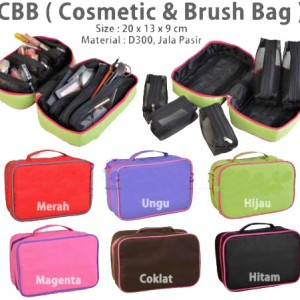 Cbb Cosmetic Brush Bag Tempat Kosmetik Dengan 5 Pouch Dengan Cermin Tokopedia