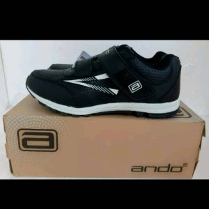 Sepatu Anak Laki Laki Ando Diva Light Velcro Black Tokopedia