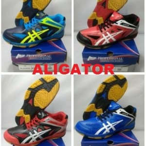 Sepatu Badminton Bulutangkis Professional Alligator Black Red Silver Tokopedia