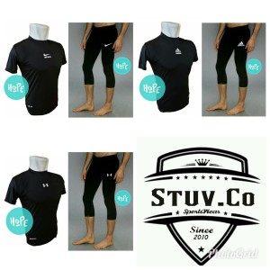 Paket Hemat Baselayer Shortsleeve Dan Celana Legging 3 4 Adidas Nike Tokopedia