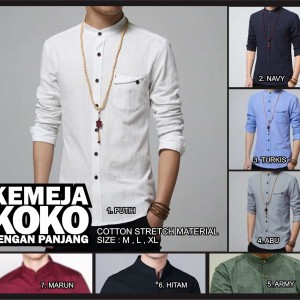 Kemeja Polos Baju Muslim Koko Shaquille Terlaris Tokopedia