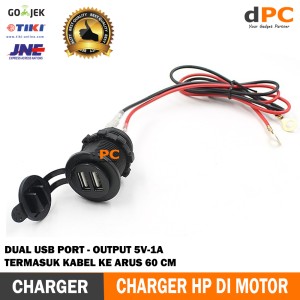 Charger Hp Motor Dual Usb Plus Voltmeter Tokopedia