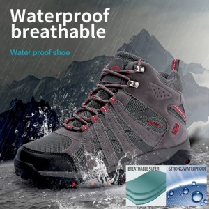 Sepatu Gunung Semi Boot Snta 432 Warna Abu Merah Sepatu Hiking Pria Tokopedia