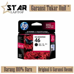Hp 46 Black Ink Catridge Cz637aa Original Tokopedia