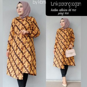 Baju Batik Wanita Tunik Sogan Tokopedia