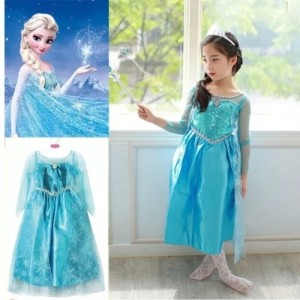 Gaun Elsa Frozen Dress Baju Pesta Impor Tokopedia