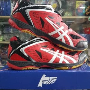 Sepatu Badminton Bulutangkis Professional Alligator Black Red Silver Tokopedia