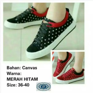 Sepatu Wanita Kets Polkadot Tokopedia