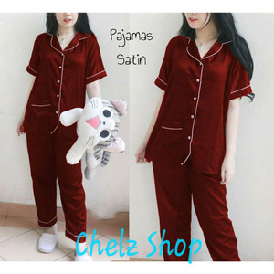 Baju Tidur Piyama Satin Baju Panjang Celana Panjang Setelan Tokopedia
