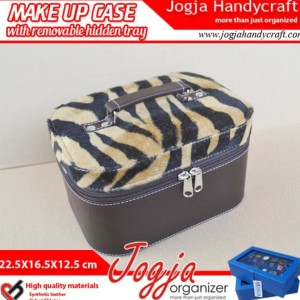 Cantik Tas Tempat Kosmetik Tray Dalam Motif Brwon Zebra Tokopedia
