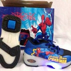 Sepatu Roda 2in1 Lampu Spiderman Size 28 30 32 34 36 Tokopedia