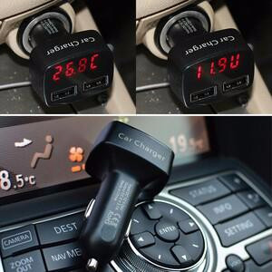 Car Charger Mobil Usb Alat Ukur Tegangan Aki Charger Mobil Charger Hp Tokopedia