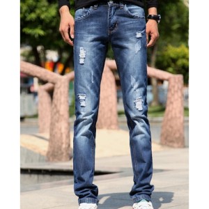 Celana Jeans Biru Celana Ripped Jeans Ripped Celana Panjang Tokopedia