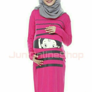 Midi Dress Hamil Unik Baby Peeking 2 Momoty Tokopedia