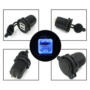 Charger Hp Motor Dual Usb Plus Voltmeter Tokopedia