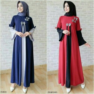 Baju Muslim Gamis Dress Abaya Crepe Polos Renda Turismo Ori Tokopedia
