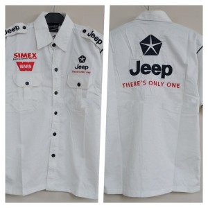 Baju Kemeja Bordir Otomotif Jeep Creem Tokopedia