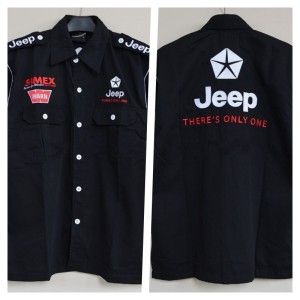 Baju Kemeja Bordir Otomotif Jeep Creem Tokopedia