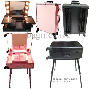 Beauty Case Tempat Makeup Kotak Kosmetik Kaca Lampu 06 Tokopedia
