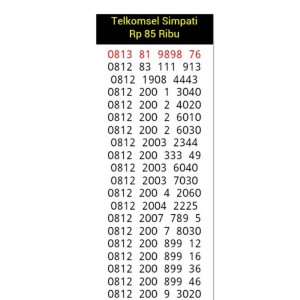 Nomor Cantik Telkomsel Simpati 4G LTE 0812 81 999 559. Source · Jual nomor cantik