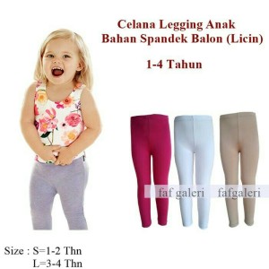 Celana Leging Anak Bahan Spandek Licin 9 12 Tahun Tokopedia