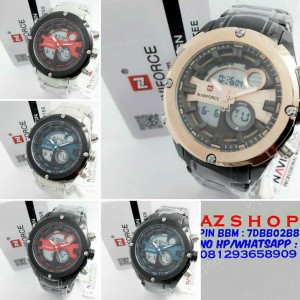 Jam Pria Original Naviforce Dualtime Tachymeter Chain Rantai Hitam List Merah Hargajam Harga Jam Ori Water Resist Anti Air Tokopedia