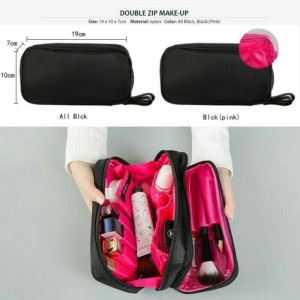 Double Zip Make Up Bag Tas Make Up Tempat Kosmetik Cosmetic Bag Tokopedia