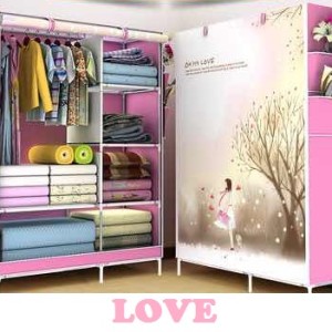 Lemari Pakaian Motif Love Lemari Baju Portable Tokopedia