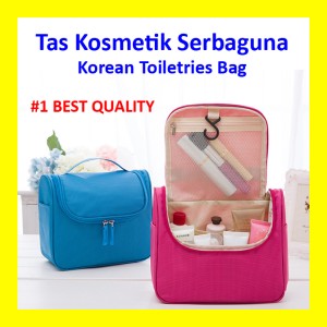 Tas Mandi Serbaguna Tas Travel Kosmetik Skincare Gantung Organizer Navy Tokopedia