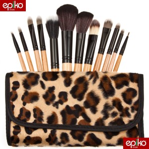 Brush Make Up Kosmetik 12 Set Bonus Sarung Leopard Tokopedia
