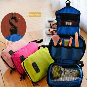 Tas Mandi Serbaguna Tas Travel Kosmetik Skincare Gantung Organizer Navy Tokopedia