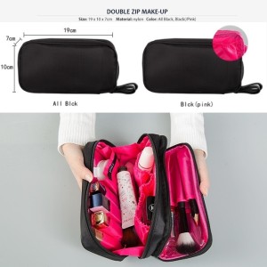 Double Zip Make Up Bag Tas Make Up Tempat Kosmetik Cosmetic Bag Tokopedia